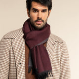 Romeo (red/grey) - warm and soft scarf from 100% wool - Fratelli Orsini - Luxury Wool Scarf - Handmade in Italy - 2