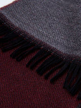 Romeo (red/grey) - warm and soft scarf from 100% wool