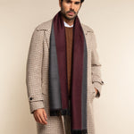 Romeo (red/grey) - warm and soft scarf from 100% wool - Fratelli Orsini - Luxury Wool Scarf - Handmade in Italy - 6