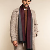Romeo (red/grey) - warm and soft scarf from 100% wool - Fratelli Orsini - Luxury Wool Scarf - Handmade in Italy - 6