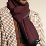 Romeo (red/grey) - warm and soft scarf from 100% wool - Fratelli Orsini - Luxury Wool Scarf - Handmade in Italy - 7