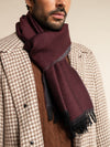Romeo (red/grey) - warm and soft scarf from 100% wool - Fratelli Orsini - Luxury Wool Scarf - Handmade in Italy - 7