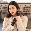 Rossana (dark brown) - Italian fingerless lambskin leather driving gloves - Fratelli Orsini - Luxury Driving Gloves - Handmade in Italy - 2