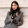 Rossana (black) - Italian fingerless lambskin leather driving gloves 
 - Fratelli Orsini - Luxury Leather Gloves - Handmade in Italy - 3