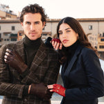 Rossana (red) - Italian fingerless lambskin leather driving gloves - Fratelli Orsini - Luxury Driving Gloves - Handmade in Italy - 9