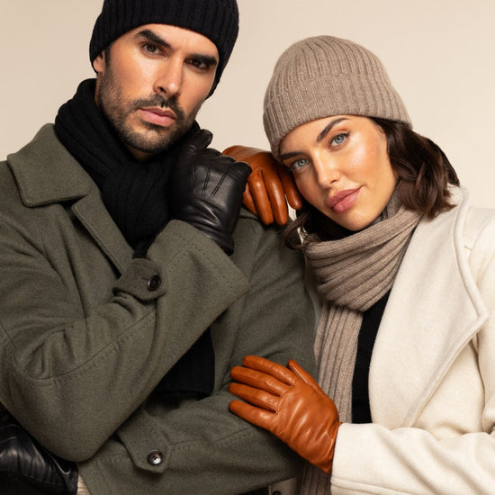 Napoli (black) - 100% cashmere ribbed scarf (unisex)  - Fratelli Orsini - Luxury Cashmere Scarf - Handmade in Italy - 12