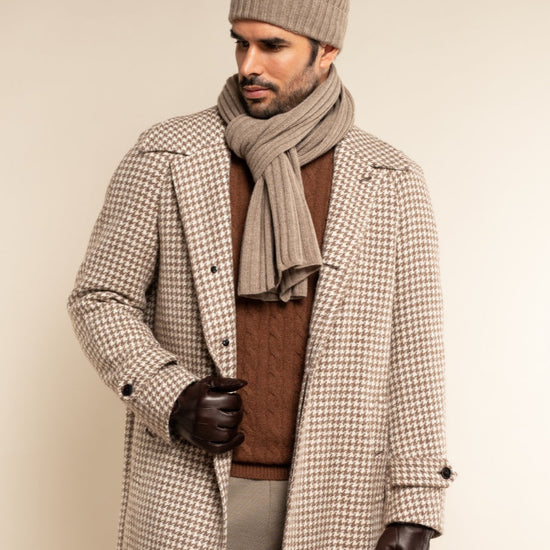Napoli (brown) - 100% cashmere ribbed scarf (unisex) - Fratelli Orsini - Luxury Cashmere Scarf - Handmade in Italy - 5