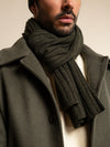 Napoli (dark green) - 100% cashmere ribbed scarf (unisex) - Fratelli Orsini - Luxury Cashmere Scarf - Handmade in Italy - 8