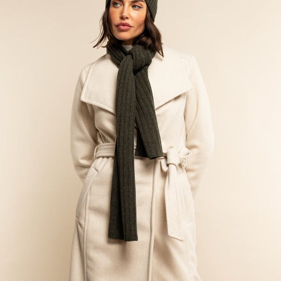 Napoli (dark green) - 100% cashmere ribbed scarf (unisex) - Fratelli Orsini - Luxury Cashmere Scarf - Handmade in Italy - 9