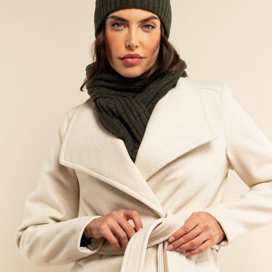 Napoli (dark green) - 100% cashmere ribbed scarf (unisex) - Fratelli Orsini - Luxury Cashmere Scarf - Handmade in Italy - 14