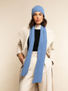 Napoli (light blue) - 100% cashmere ribbed scarf (unisex) - Fratelli Orsini - Luxury Cashmere Scarf - Handmade in Italy - 8