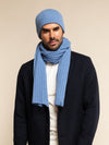 Napoli (light blue) - 100% cashmere ribbed scarf (unisex) - Fratelli Orsini - Luxury Cashmere Scarf - Handmade in Italy - 9