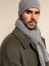 Napoli (light grey) - 100% cashmere ribbed scarf (unisex) - Fratelli Orsini - Luxury Cashmere Scarf - Handmade in Italy - 10