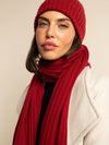 Napoli (red) - 100% cashmere ribbed scarf (unisex) - Fratelli Orsini - Luxury Cashmere Scarf - Handmade in Italy - 11