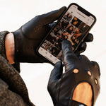 Umberto (black) - Italian lambskin leather driving gloves & touchscreen feature - Fratelli Orsini - Luxury Driving Gloves - Handmade in Italy - 3