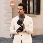Umberto (black) - Italian lambskin leather driving gloves & touchscreen feature - Fratelli Orsini - Luxury Driving Gloves - Handmade in Italy - 5