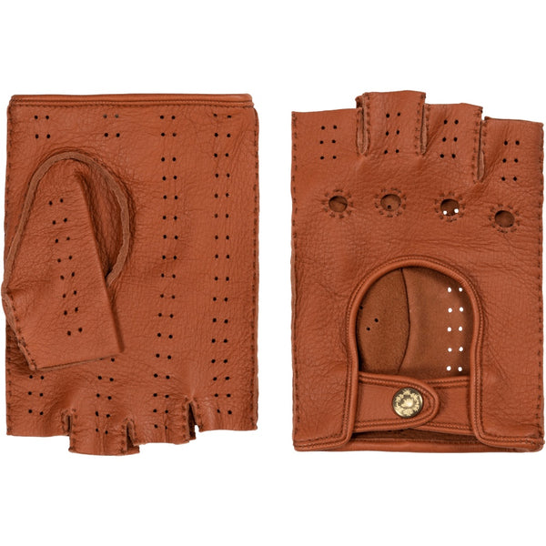 Fingerless Driving Gloves Men Deerskin Brown – Luxury Leather Gloves – Handmade in Italy – Fratelli Orsini® - 1